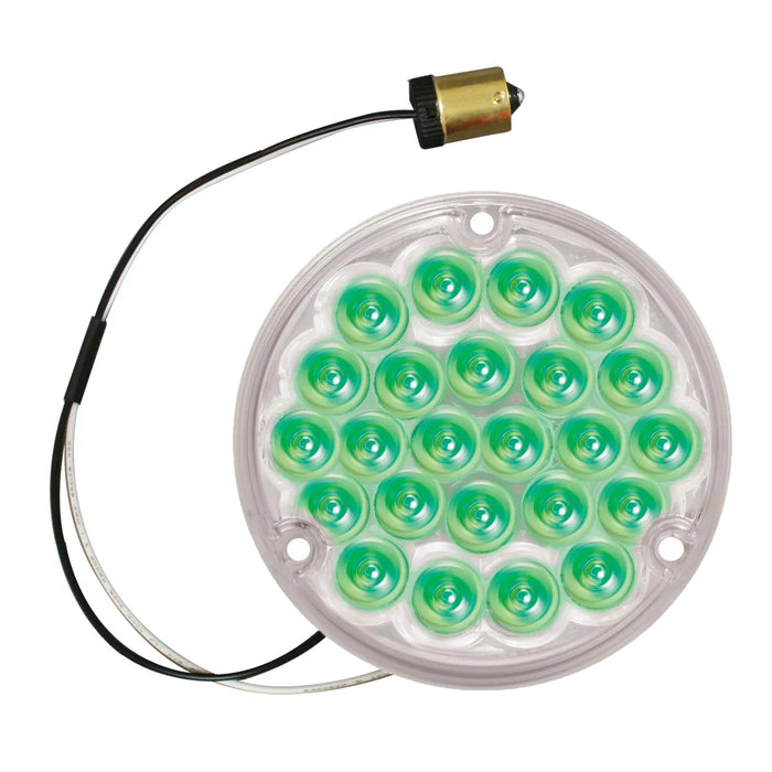 Pearl 4" LED sleeper load light w/1156 plug - Green - CLEAR LENS