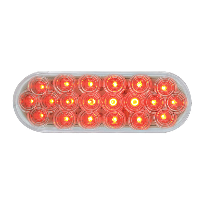 "Fleet" Red oval 20 diode LED stop/turn/tail light - CLEAR lens