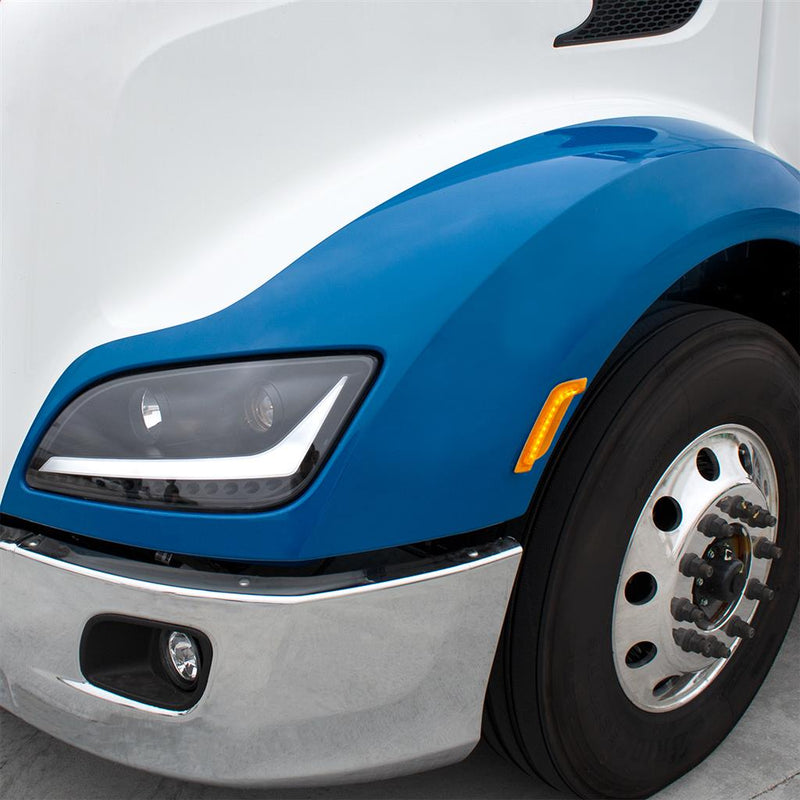 Peterbilt 579 / 587 amber LED fender turn signal light - SINGLE