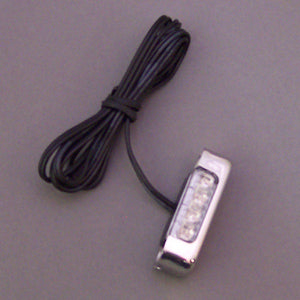 "Dragon" 4 diode LED strip light w/chrome housing - Amber