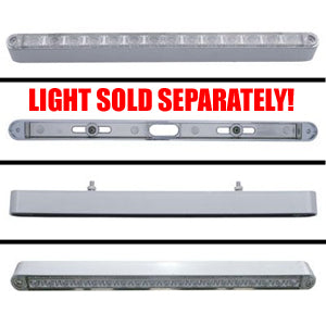 Chrome single-face long LED light bar housing ONLY