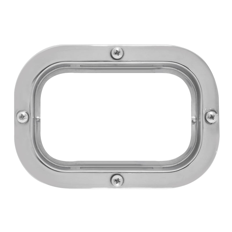 Rectangular stainless steel light mounting flange