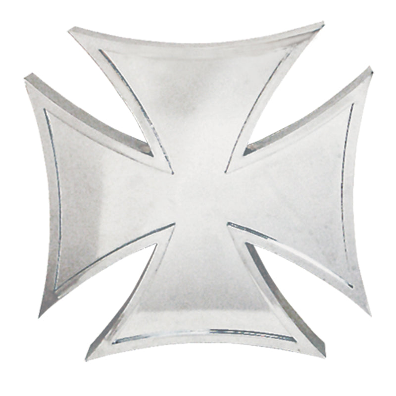 Chrome plastic 4" x 4" 3D iron cross
