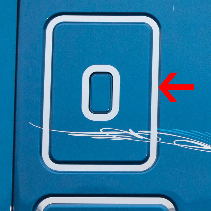 Freightliner Cascadia stainless steel upper sleeper inset trims - PAIR