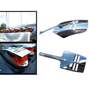 Chrome plastic visor for Kenworth-style square cab lights