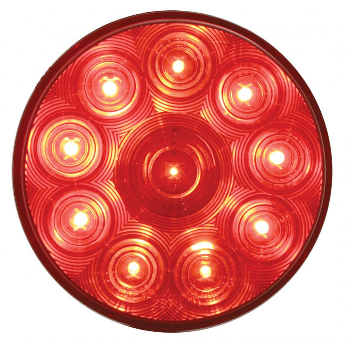 Red 4" round 10 diode LED stop/turn/tail light