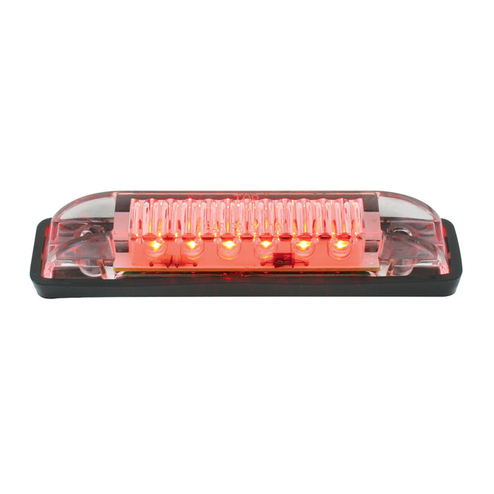 Red thin line 6 diode LED marker/clearance light - CLEAR lens