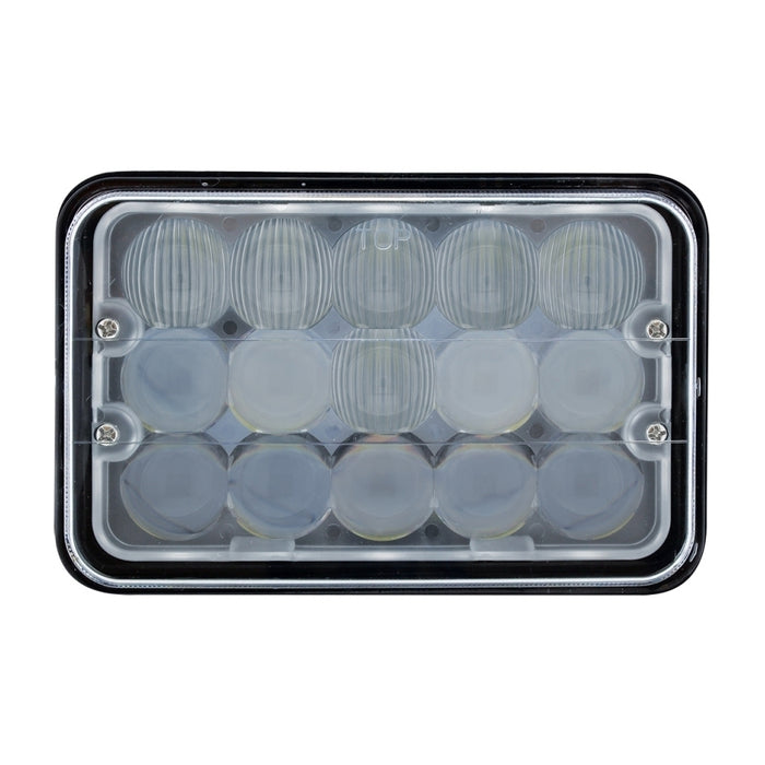 4" x 6" rectangular LED headlight with 15 high-powered diodes - low & high beam