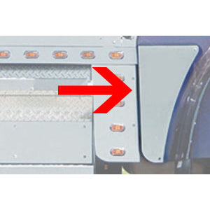 Kenworth w900L stainless steel lower hood extension panels - PAIR