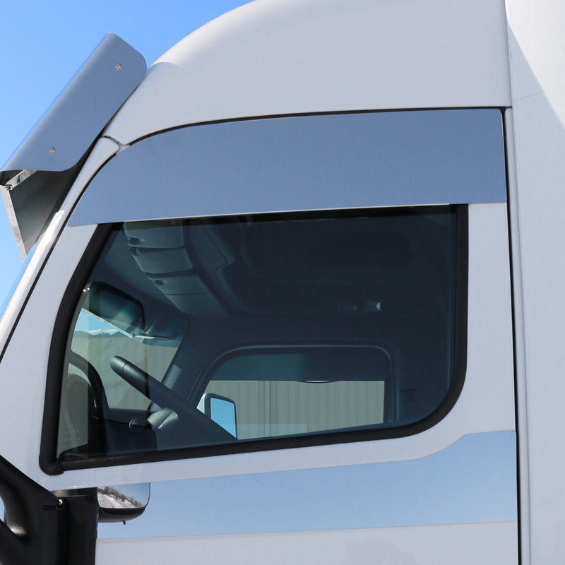 Peterbilt 567 / 579 / 589 stainless steel 8" chopped look ventshade - PAIR