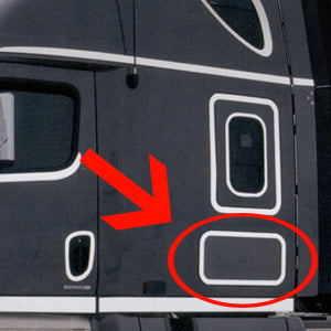 Freightliner Cascadia stainless steel sleeper door surround