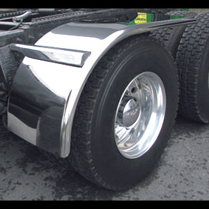 66" stainless steel smooth half fender for semi trucks - PAIR