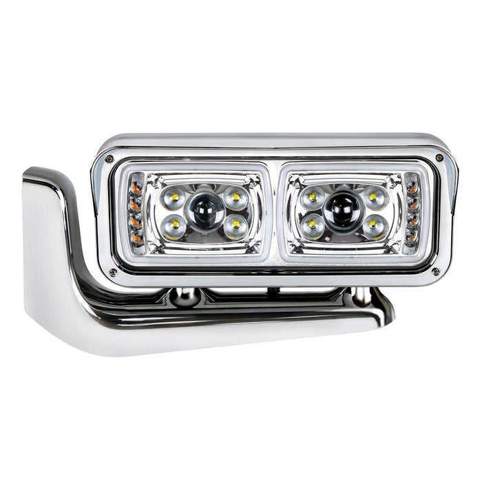 4" x 6" dual rectangular LED headlight assembly w/mounting bracket