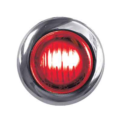 Dual Revolution Red/Blue 1" mini button LED marker light - CLEAR lens