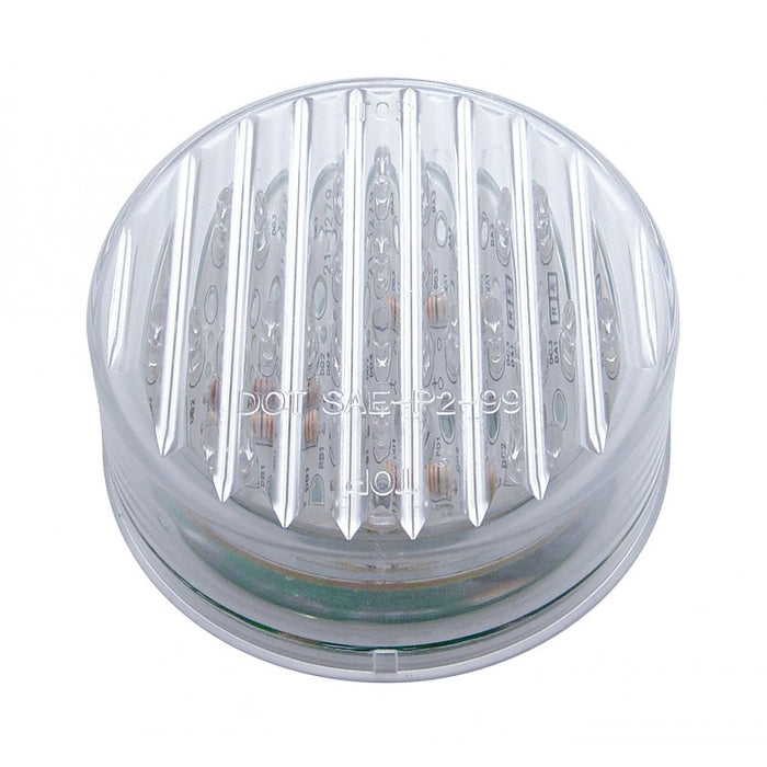 Red 2.5" round 13 diode LED marker/clearance light - CLEAR lens