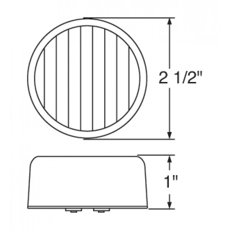 Amber 2.5" round 13 diode LED marker/clearance light