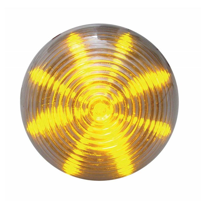 Amber 2.5" beehive 13 diode LED marker light - CLEAR lens