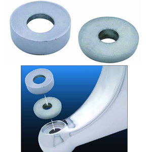 Aluminum mounting base and washer kit for double round Peterbilt headlights