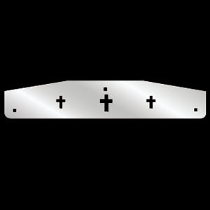 24" stainless steel mudflap weights w/3 cross cutouts w/backs - PAIR