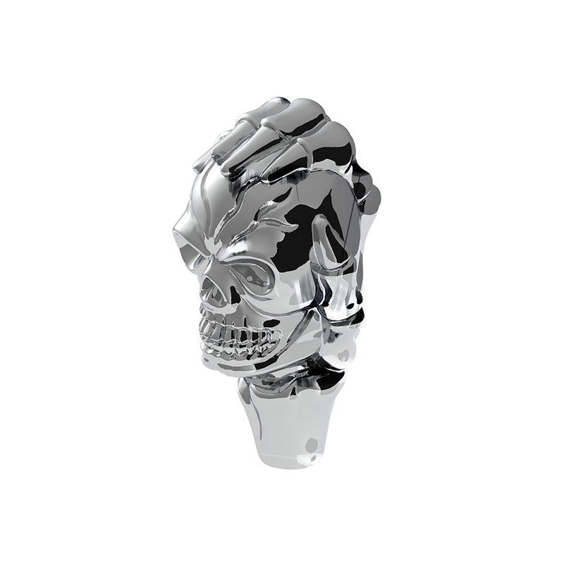 Chrome skull thread-on gear shift knob - base not included