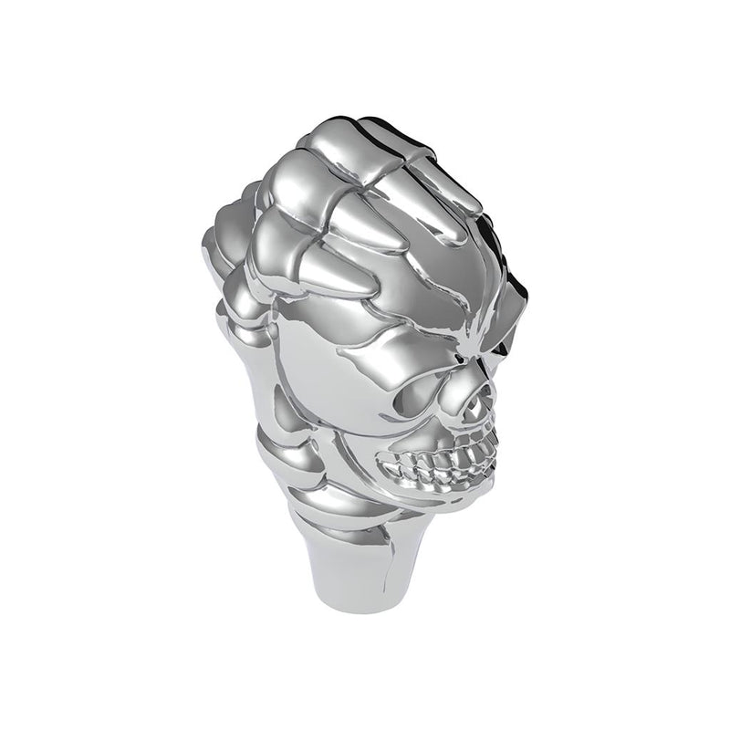 Chrome skull thread-on gear shift knob - base not included