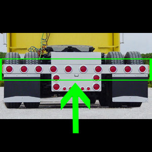 1 piece stainless steel rear mudflap hanger bar w/10 round 4" light holes