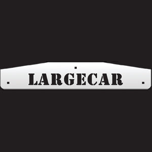 24" stainless steel cutout mudflap weights w/backs - PAIR - "Largecar"