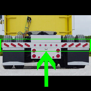 1 piece stainless steel rear mudflap hanger bar w/8 oval, 5 round 2" light holes