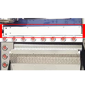 Kenworth w900L aerocab stainless steel under door kick panels w/heater plug - PAIR