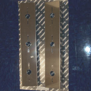 Kenworth 15" Donaldson stainless steel front air cleaner brackets w/6 combo light holes