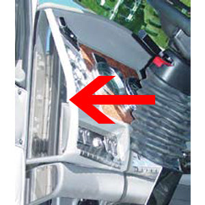 Kenworth 2002-2004 stainless steel upper end dash trim - driver's side