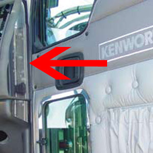Kenworth 2002-2004 stainless steel upper end dash trim - passenger's side