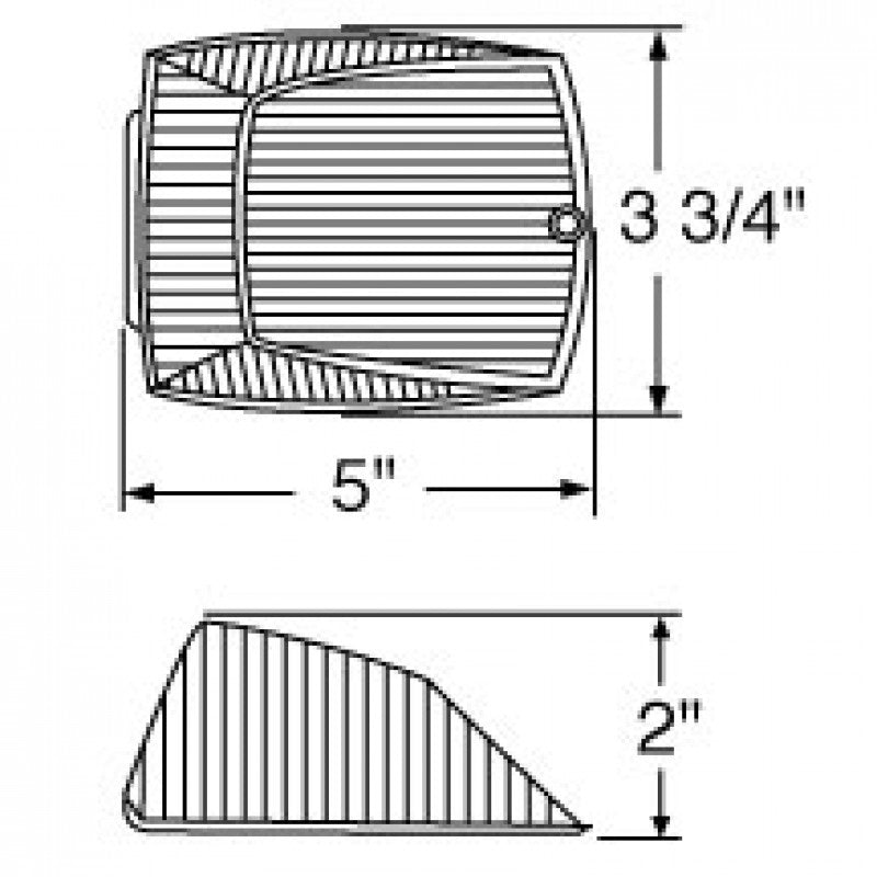 Amber 17 diode Kenworth-style rectangular LED cab light w/reflector - CLEAR lens