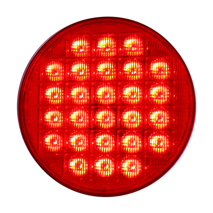 Red 4" round 26 diode Smart Dynamic 3-in-1 LED turn signal light