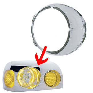 Freightliner Century -2005 chrome plastic inner headlight bezel w/visor - SINGLE