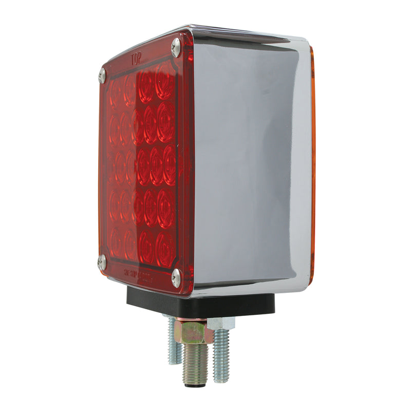 Pearl Amber/Red 48 diode square LED turn signal light - SINGLE