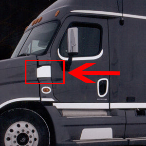 Freightliner Cascadia stainless steel hood latch plate - PAIR