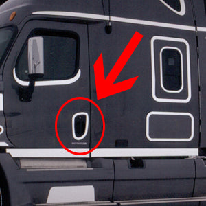 Freightliner Cascadia -2017 stainless steel exterior door handle surround - PAIR