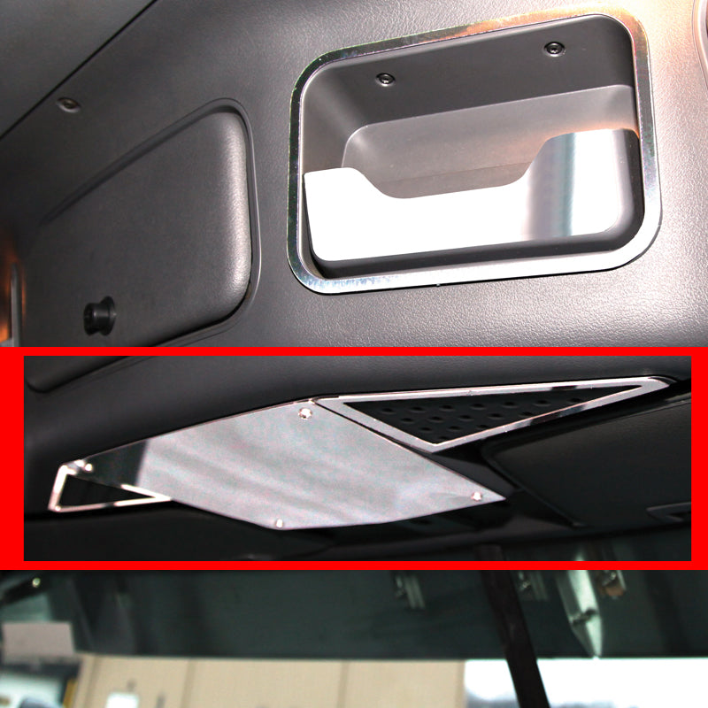 Freightliner Cascadia stainless steel center headliner trim - 4 piece kit