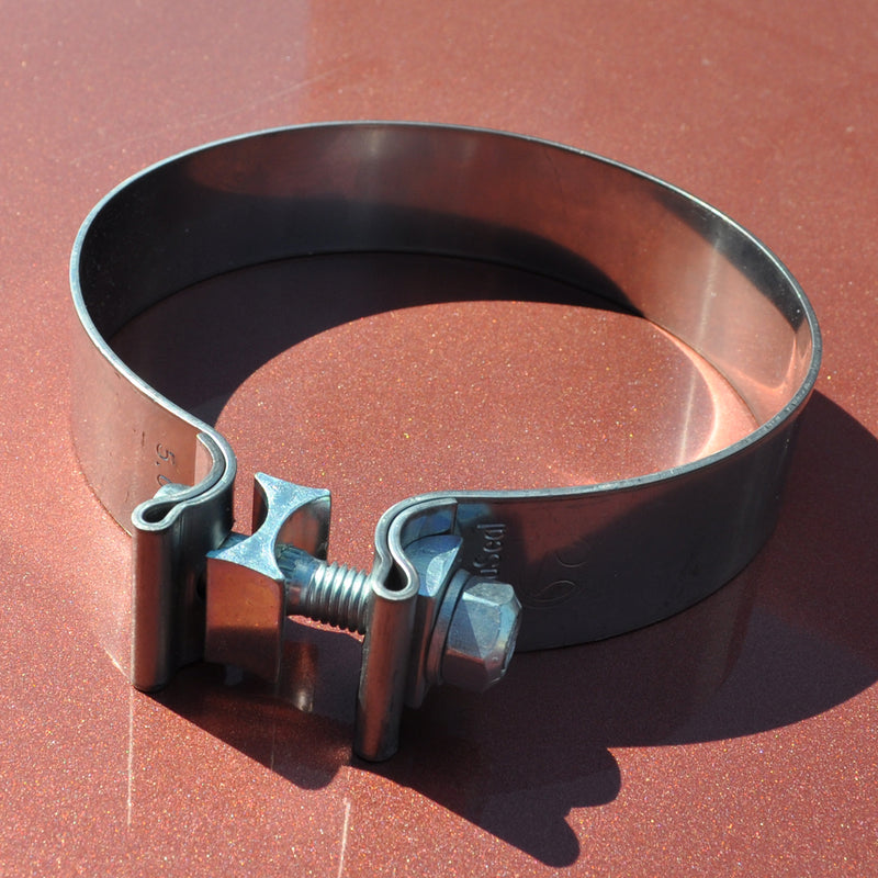 Dynaflex stainless steel accuseal narrow exhaust band clamp - 5" diameter
