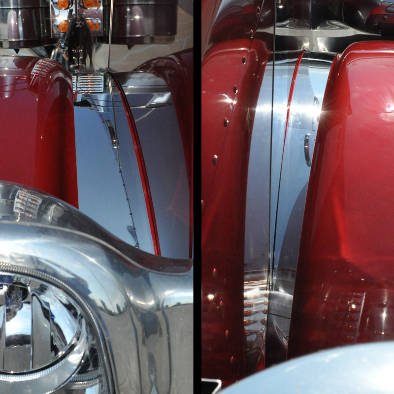 Peterbilt 388/389 stainless steel inner fender trims - PAIR