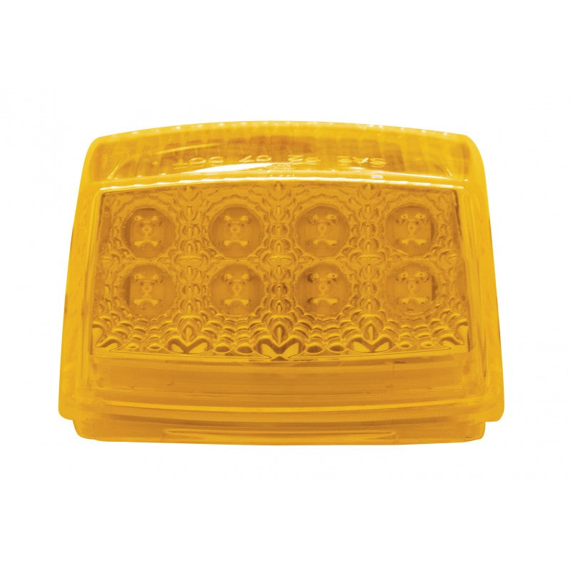 Amber 17 diode Kenworth-style rectangular LED cab light w/reflector