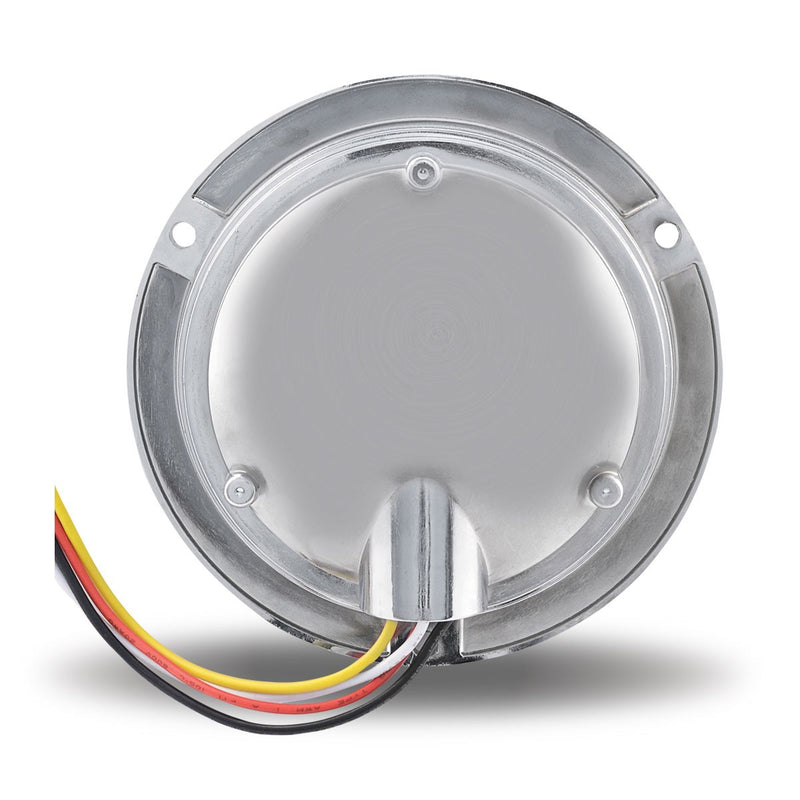 Dual Revolution Red/White 4" round 19 diode LED turn signal/backup light w/flange