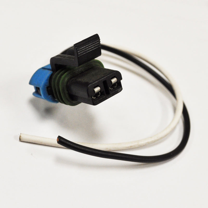 Delphi/Weatherpack 2-prong wiring plug, female end only (with female holes and clip)