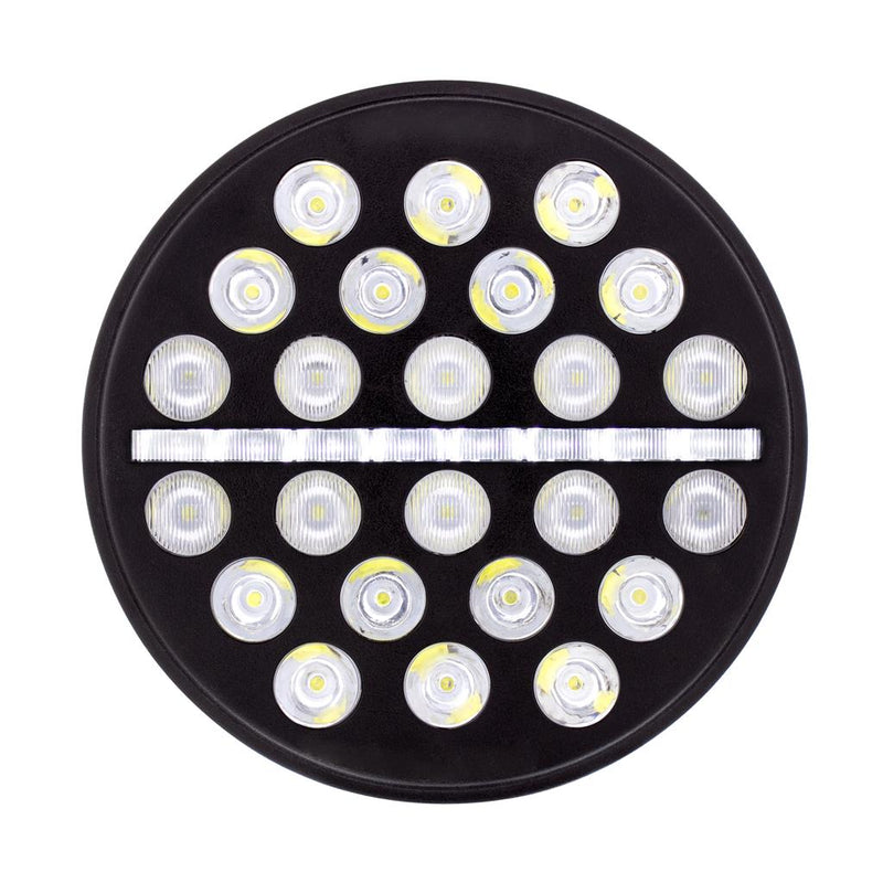 7" Diameter LED headlight with 24 high-powered diodes, dual amber/white LED position light - SINGLE