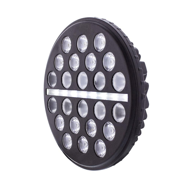 7" Diameter LED headlight with 24 high-powered diodes, dual amber/white LED position light - SINGLE