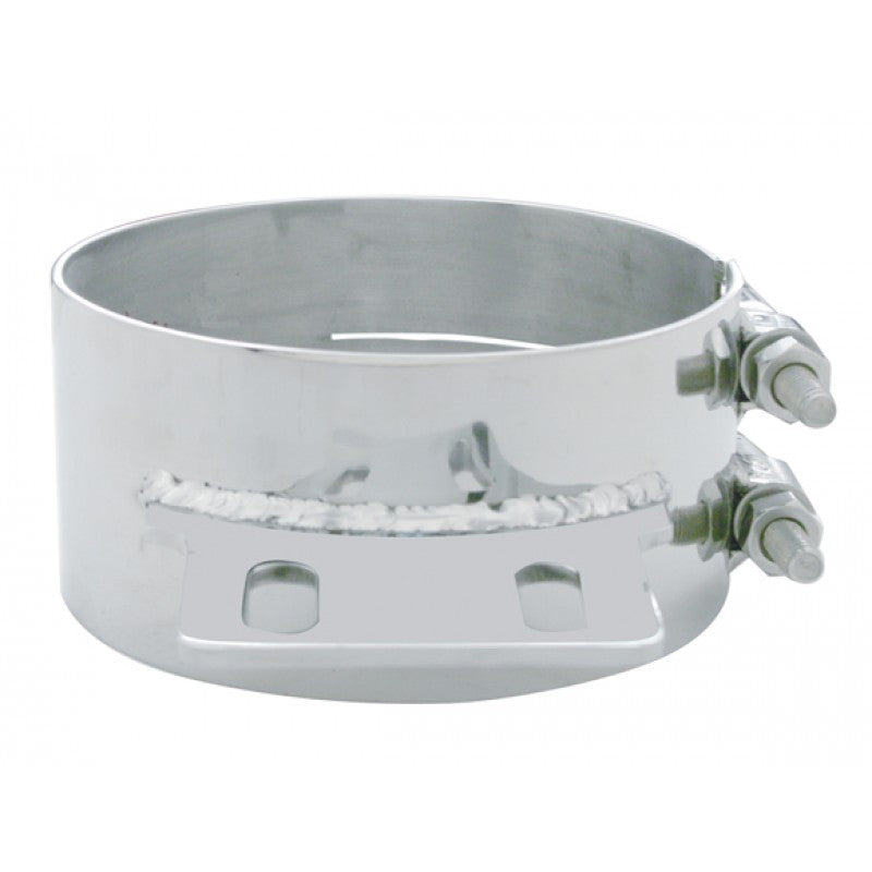 Peterbilt chrome wide band straight exhaust clamp for 8" diameter stack kit