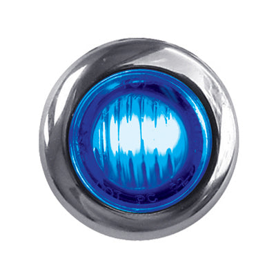 Dual Revolution Amber/Blue 1" mini button LED marker light - CLEAR lens