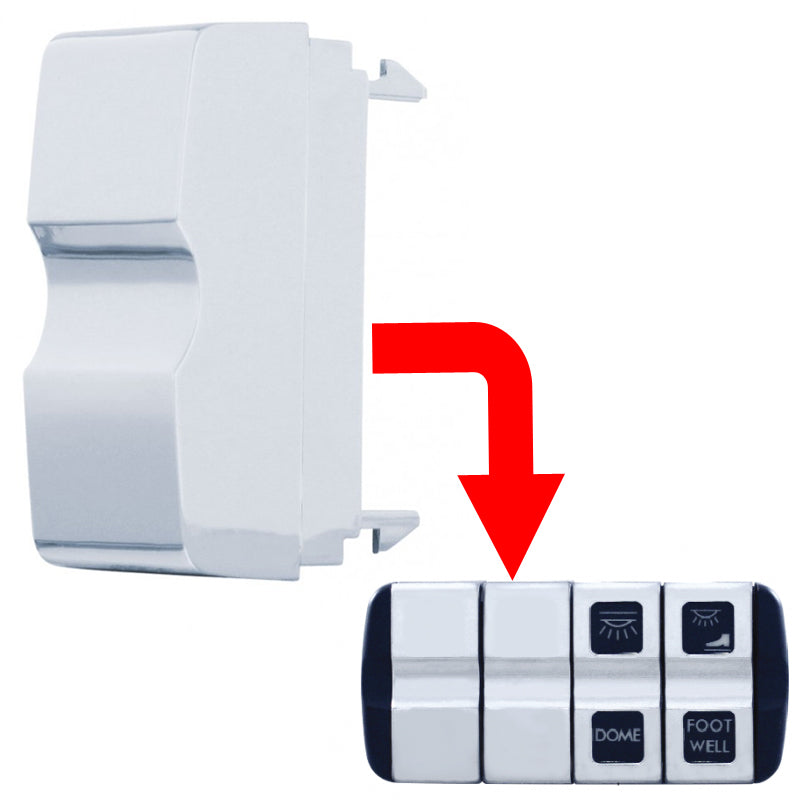 Freightliner Cascadia chrome plastic blank switch plug - SINGLE