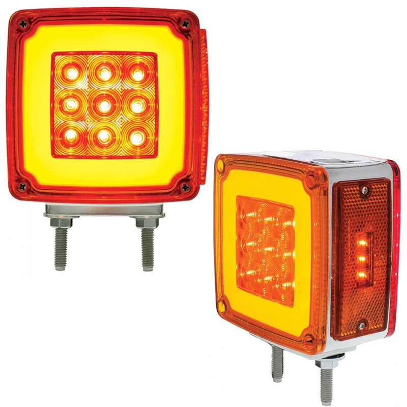 "Halo" Amber/Red square 59 diode LED turn signal